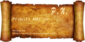 Pribill Nóra névjegykártya